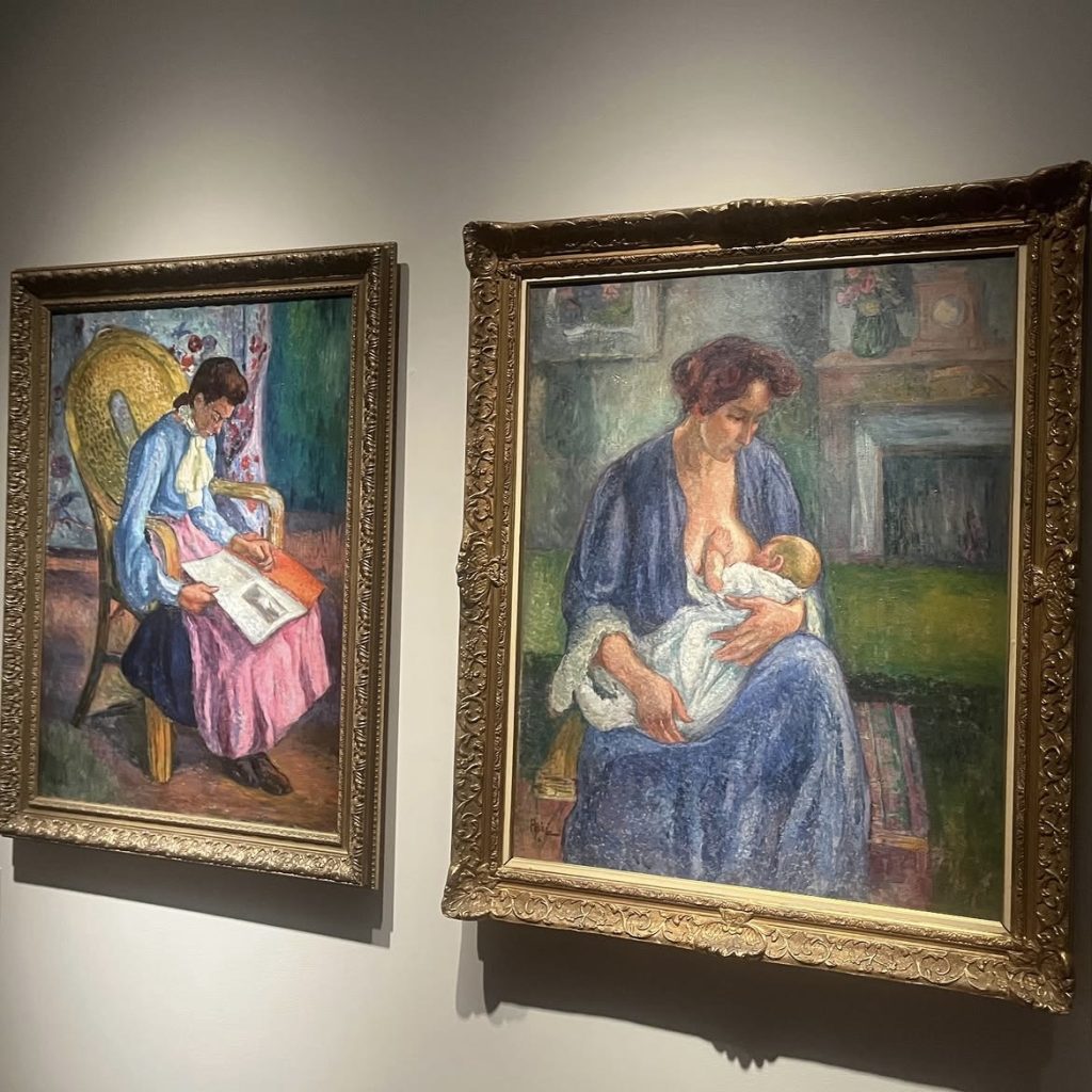 Photo des 2 tableaux de Jean Peské exposés au musée Lazienki, pendant l'exposition "Nabis, prophètes d'un art Nouveau".